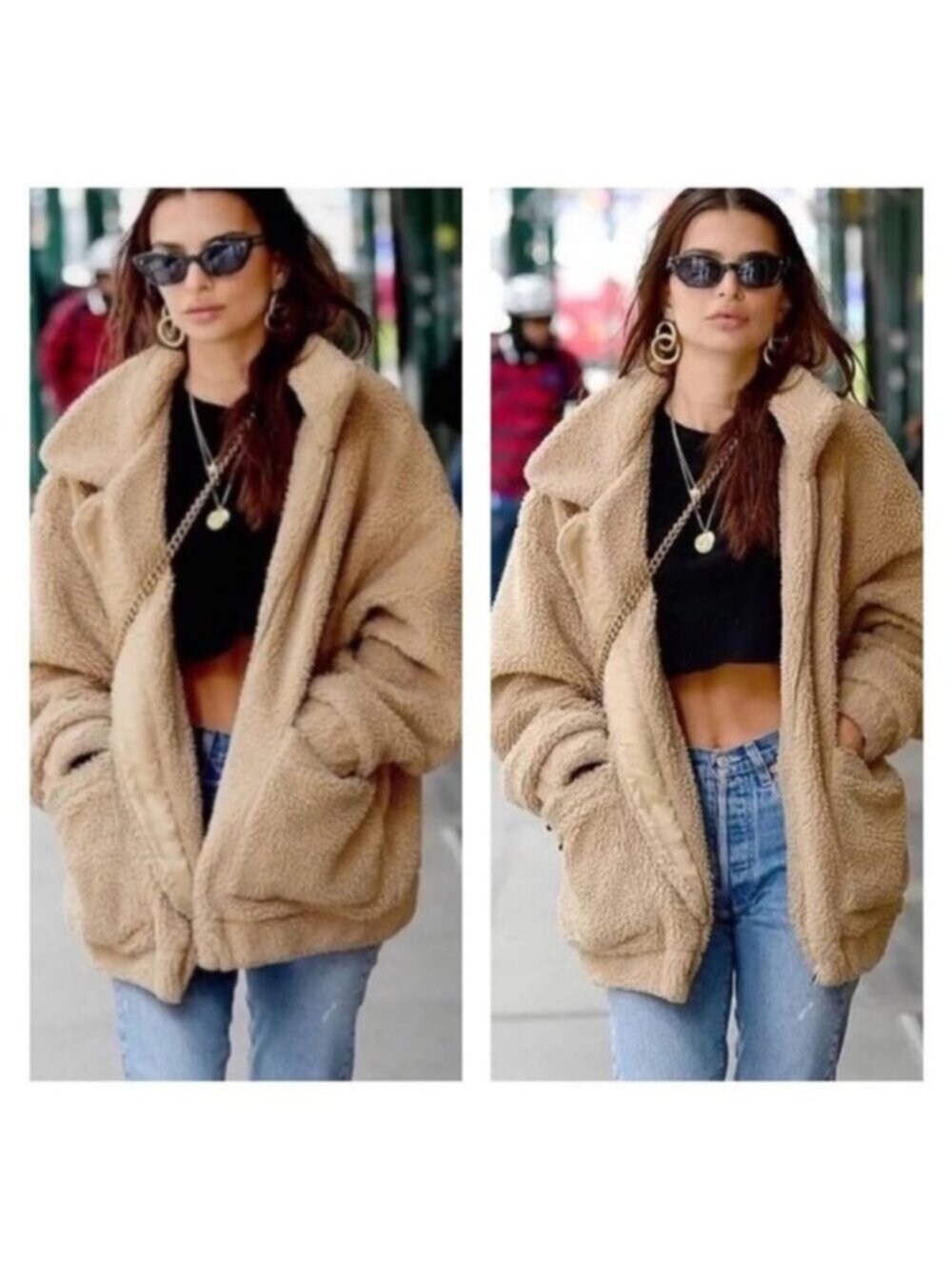 I.AM.GIA Women's Tan Pixie Oversized Sherpa Jacket Size XS